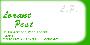 lorant pest business card