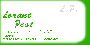lorant pest business card